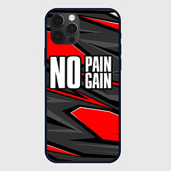 Чехол для iPhone 12 Pro No pain no gain - красный, цвет: 3D-черный