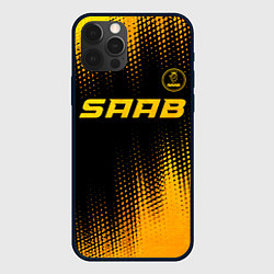 Чехол iPhone 12 Pro Saab - gold gradient: символ сверху