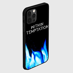 Чехол для iPhone 12 Pro Within Temptation blue fire, цвет: 3D-черный — фото 2