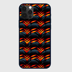 Чехол для iPhone 12 Pro Orange abstract black, цвет: 3D-черный