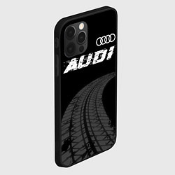 Чехол для iPhone 12 Pro Audi speed на темном фоне со следами шин: символ с, цвет: 3D-черный — фото 2