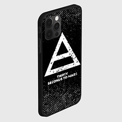 Чехол для iPhone 12 Pro Thirty Seconds to Mars с потертостями на темном фо, цвет: 3D-черный — фото 2