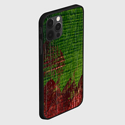 Чехол для iPhone 12 Pro Зелёная и бордовая текстура, цвет: 3D-черный — фото 2