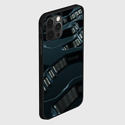 Чехол для iPhone 12 Pro Жидкий металл, цвет: 3D-черный — фото 2