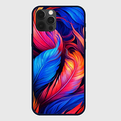 Чехол для iPhone 12 Pro Экзотические перья, цвет: 3D-черный