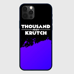 Чехол для iPhone 12 Pro Thousand Foot Krutch purple grunge, цвет: 3D-черный