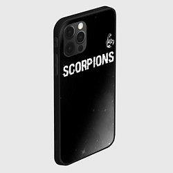 Чехол для iPhone 12 Pro Scorpions glitch на темном фоне: символ сверху, цвет: 3D-черный — фото 2