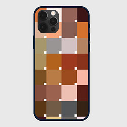 Чехол для iPhone 12 Pro Brown squares, цвет: 3D-черный