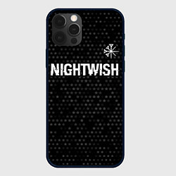 Чехол для iPhone 12 Pro Nightwish glitch на темном фоне: символ сверху, цвет: 3D-черный