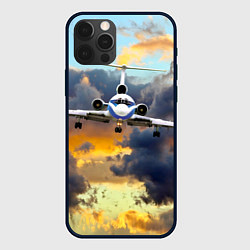 Чехол для iPhone 12 Pro Ту-154 Суровый закат, цвет: 3D-черный