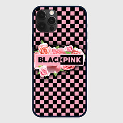 Чехол для iPhone 12 Pro Blackpink logo roses, цвет: 3D-черный