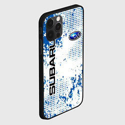 Чехол для iPhone 12 Pro Subaru blue logo, цвет: 3D-черный — фото 2