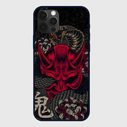 Чехол для iPhone 12 Pro Oni mask and snake, цвет: 3D-черный