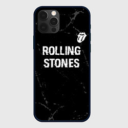 Чехол для iPhone 12 Pro Rolling Stones glitch на темном фоне: символ сверх, цвет: 3D-черный