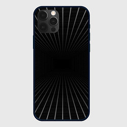Чехол для iPhone 12 Pro Сетка пространства чёрный фон, цвет: 3D-черный