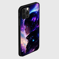 Чехол для iPhone 12 Pro Покорение космоса - девушка, цвет: 3D-черный — фото 2