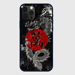 Чехол для iPhone 12 Pro Dragon - black grunge, цвет: 3D-черный