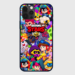 Чехол для iPhone 12 Pro Brawl stars all pattern, цвет: 3D-черный