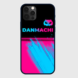 Чехол для iPhone 12 Pro DanMachi - neon gradient: символ сверху, цвет: 3D-черный