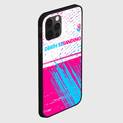 Чехол для iPhone 12 Pro Death Stranding neon gradient style: символ сверху, цвет: 3D-черный — фото 2