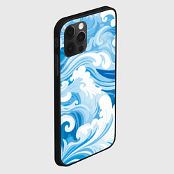 Чехол для iPhone 12 Pro Голубые волны, цвет: 3D-черный — фото 2