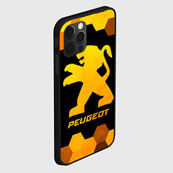 Чехол для iPhone 12 Pro Peugeot - gold gradient, цвет: 3D-черный — фото 2