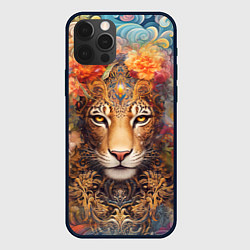 Чехол для iPhone 12 Pro Леопард в тропиках, цвет: 3D-черный