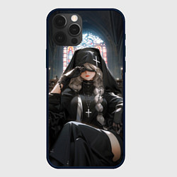 Чехол для iPhone 12 Pro Монашка 2b от нейросети, цвет: 3D-черный