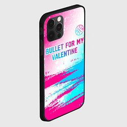 Чехол для iPhone 12 Pro Bullet For My Valentine neon gradient style: симво, цвет: 3D-черный — фото 2