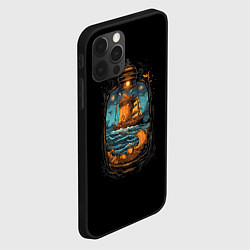 Чехол для iPhone 12 Pro Арт корабль в бутылке, цвет: 3D-черный — фото 2