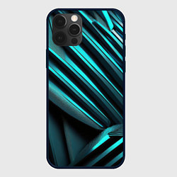 Чехол для iPhone 12 Pro Объемные полосы, цвет: 3D-черный