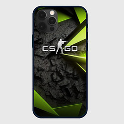 Чехол для iPhone 12 Pro CS GO green black abstract, цвет: 3D-черный