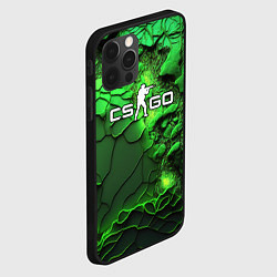 Чехол для iPhone 12 Pro CS GO green abstract, цвет: 3D-черный — фото 2