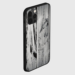 Чехол для iPhone 12 Pro Grey wood, цвет: 3D-черный — фото 2