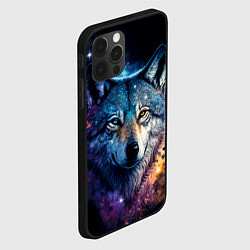 Чехол для iPhone 12 Pro Космический звездный волк, цвет: 3D-черный — фото 2