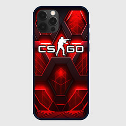 Чехол для iPhone 12 Pro CS GO red space abstract, цвет: 3D-черный