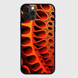 Чехол для iPhone 12 Pro Объемная оранжевая абстракция, цвет: 3D-черный