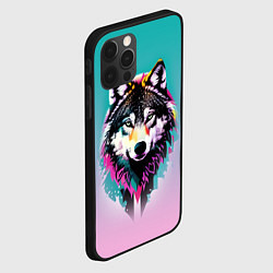 Чехол для iPhone 12 Pro Волчья морда - поп-арт, цвет: 3D-черный — фото 2