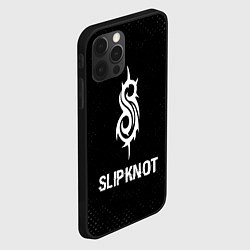 Чехол для iPhone 12 Pro Slipknot glitch на темном фоне, цвет: 3D-черный — фото 2