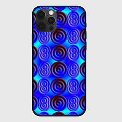 Чехол для iPhone 12 Pro Синий шашечный мотив, цвет: 3D-черный