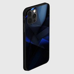 Чехол для iPhone 12 Pro Черная и голубая текстура, цвет: 3D-черный — фото 2