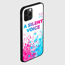 Чехол для iPhone 12 Pro A Silent Voice neon gradient style: символ сверху, цвет: 3D-черный — фото 2