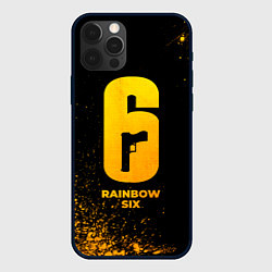 Чехол для iPhone 12 Pro Rainbow Six - gold gradient, цвет: 3D-черный