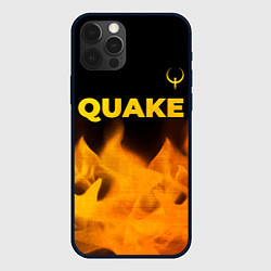 Чехол для iPhone 12 Pro Quake - gold gradient: символ сверху, цвет: 3D-черный
