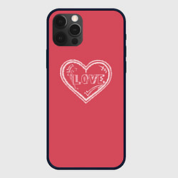 Чехол для iPhone 12 Pro Сердечко LOVE, цвет: 3D-черный