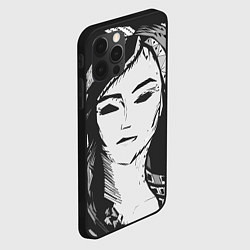 Чехол для iPhone 12 Pro Девушка стилизация тёмно-серый, цвет: 3D-черный — фото 2