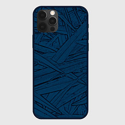 Чехол для iPhone 12 Pro Стилизация трава тёмно-синий, цвет: 3D-черный