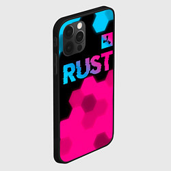Чехол для iPhone 12 Pro Rust - neon gradient: символ сверху, цвет: 3D-черный — фото 2