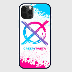 Чехол для iPhone 12 Pro CreepyPasta neon gradient style, цвет: 3D-черный