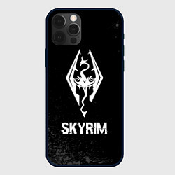Чехол для iPhone 12 Pro Skyrim glitch на темном фоне, цвет: 3D-черный